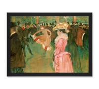 Henri De Toulouse Lautrec At The Moulin Rouge The Dance Artwork Framed Wall Art Print A4 Artery8 Black One Size