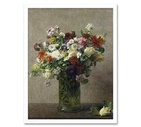 Artery8 Henri Fantin Latour Flowers From Normandy Painting Art Print Framed Poster Wall Decor 12x16 inch