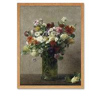 Artery8 Henri Fantin Latour Flowers From Normandy Painting Art Print Framed Poster Wall Decor 12x16 inch