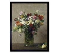 Artery8 Henri Fantin Latour Flowers From Normandy Painting Art Print Framed Poster Wall Decor 12x16 inch