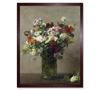 Artery8 Henri Fantin Latour Flowers From Normandy Painting Art Print Framed Poster Wall Decor 12x16 inch