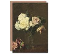 Artery8 Henri Fantin Latour Personalised Art Card White and Pink Roses