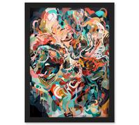 Henri Matisse Inspired Abstract Organic Shapes Artwork Framed Wall Art Print A4 Artery8 Black One Size