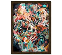 Henri Matisse Inspired Abstract Organic Shapes Artwork Framed Wall Art Print A4 Artery8 Brown One Size