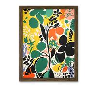 Artery8 Henri Matisse Inspired Botanical Garden Acrylic Painting Abstract Bright Shapes Artwork Framed Wall Art Print 18X24 Inch