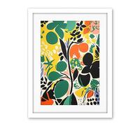 Artery8 Henri Matisse Inspired Botanical Garden Acrylic Painting Abstract Bright Shapes Artwork Framed Wall Art Print 18X24 Inch