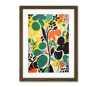 Artery8 Henri Matisse Inspired Botanical Garden Acrylic Painting Abstract Bright Shapes Artwork Framed Wall Art Print 18X24 Inch