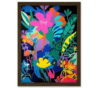 Artery8 Henri Matisse Inspired Floral Landscape Acrylic Painting Vibrant Abstract Flowers Artwork Framed Wall Art Print A4