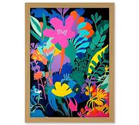 Artery8 Henri Matisse Inspired Floral Landscape Acrylic Painting Vibrant Abstract Flowers Artwork Framed Wall Art Print A4