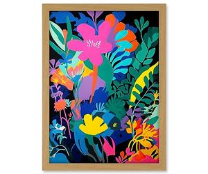 Artery8 Henri Matisse Inspired Floral Landscape Acrylic Painting Vibrant Abstract Flowers Artwork Framed A3 Wall Art Print