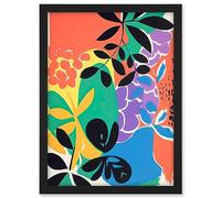 Artery8 Henri Matisse Inspired Plant Shapes Acrylic Painting Abstract Bright Colourful Artwork Framed A3 Wall Art Print