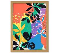 Artery8 Henri Matisse Inspired Plant Shapes Acrylic Painting Abstract Bright Colourful Artwork Framed A3 Wall Art Print