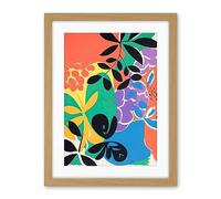 Artery8 Henri Matisse Inspired Plant Shapes Acrylic Painting Abstract Bright Colourful Artwork Framed Wall Art Print 18X24 Inch