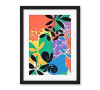 Artery8 Henri Matisse Inspired Plant Shapes Acrylic Painting Abstract Bright Colourful Artwork Framed Wall Art Print 18X24 Inch