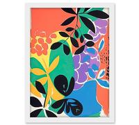 Artery8 Henri Matisse Inspired Plant Shapes Acrylic Painting Abstract Bright Colourful Artwork Framed A3 Wall Art Print