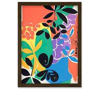 Artery8 Henri Matisse Inspired Plant Shapes Acrylic Painting Abstract Bright Colourful Artwork Framed Wall Art Print A4