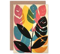 Artery8 Henri Matisse Style Leaves Boho for Wife Her Mum Sister Daughter Mom Gran Nan Birthday Thank You Congratulations Blank Art Greeting Card