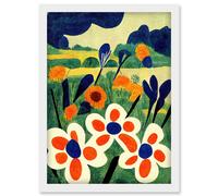 Doppelganger33 LTD Henri Matisse Style Meadow Flowers Iris Artwork Framed Wall Art Print A4
