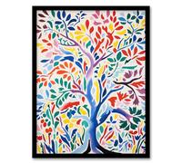 Artery8 Henri Matisse Style Tree Multi Coloured Forest Nature Artwork Framed Wall Art Print A4