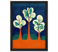 Doppelganger33 LTD Henri Matisse Style Trees Fauvist Orange And Blue Artwork Framed Wall Art Print A4