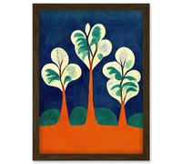 Doppelganger33 LTD Henri Matisse Style Trees Fauvist Orange And Blue Artwork Framed Wall Art Print A4