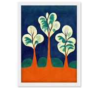 Doppelganger33 LTD Henri Matisse Style Trees Fauvist Orange And Blue Artwork Framed Wall Art Print A4