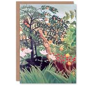 Artery8 Henri Rousseau Art Card Exotic Landscape Fruit Tree Monkeys