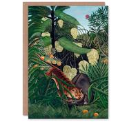 Artery8 Henri Rousseau Art Card Fight between a Tiger and a Buffalo