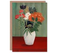 Artery8 Henri Rousseau Art Card Flower Bouquet with China Asters