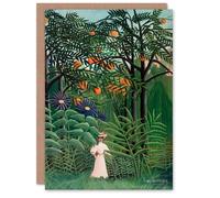 Artery8 Henri Rousseau Art Card Woman Walking in an Exotic Forest in Green Artery8 Green