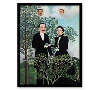 Artery8 Henri Rousseau Framed Wall Art Past & Present Philosophical Though | Size: A4 Artery8 Multicolor A4