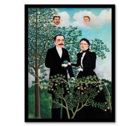 Artery8 Henri Rousseau Framed Wall Art Past & Present Philosophical Though | Size: A4 Artery8 Multicolor A4