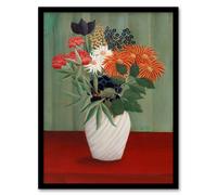 Artery8 Henri Rousseau Framed Wall Art Print Flower Bouquet with China Asters | Size: A3 Artery8 Multicolor A3