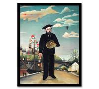 Artery8 Henri Rousseau Framed Wall Art Print Myself Portrait Landscape - A4 Size