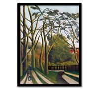 Artery8 Henri Rousseau Framed Wall Art Print The Banks of the Bievre in Green | Size: A3 Artery8 Green A3
