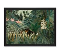 Henri Rousseau French Equatorial Jungle Painting Artwork Framed Wall Art Print A4 Artery8 Black One Size