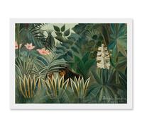 Henri Rousseau French Equatorial Jungle Painting Artwork Framed Wall Art Print A4 Artery8 White One Size