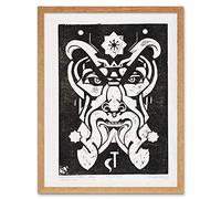 Artery8 Henri Van Der Stok Saturn Roman Mythology God Face Art Print Framed Poster Wall Decor 12x16 inch