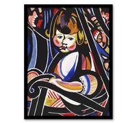 Artery8 Henry Lyman Sayen Child in Rocker Abstract Painting Framed Art Print | Size: A3 Artery8 Multicolor A3
