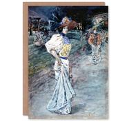 Artery8 Henry Somm Elegant in a Japanese Garden Watercolour Personalised Art Greeting Card