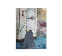 Artery8 Henry Somm Woman & Japanese Folding Screen Canvas Wall Art Print | Size: W24" x H32" Artery8 Multicolor W24" x H32"