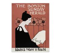 Artery8 Herald Cover Poppies Nouveau Vintage Wall Art Print Ethel Reed in Red | Size: W24" x H32" Artery8 Red W24" x H32"