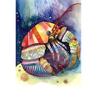 Artery8 Hermit Crab Folk Art Watercolour Painting Large Wall Art Poster Print Thick Paper 18X24 Inch