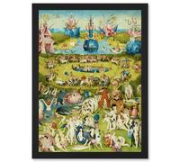 Hieronymus Bosch Garden Earthly Delights Painting Artwork Framed Wall Art Print A4 Artery8 Black One Size
