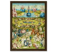 Hieronymus Bosch Garden Earthly Delights Painting Artwork Framed Wall Art Print A4 Artery8 Brown One Size