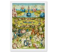 Hieronymus Bosch Garden Earthly Delights Painting Artwork Framed Wall Art Print A4 Artery8 White One Size