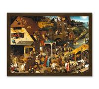 Hieronymus Bosch Pieter Bruegel Elder Paintings 1559 Artwork Framed Wall Art Print A4 Artery8 Brown One Size