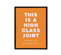 Artery8 High Class Joint Act Accordingly Orange Funny Framed Canvas Art Print | Size: W24" x H32" Artery8 Orange W24" x H32"
