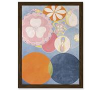 Artery8 Hilma Af Klint Group IV No 2 Ten Largest Youth Abstract Artwork Framed Wall Art Print A4 in Brown Artery8 Brown