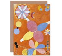 Artery8 Hilma Af Klint Group Iv No 4 Ten Largest Asbtract Fine Art Greetings Card in Orange Artery8 Orange